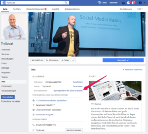 Facebook Vanity Url Benutzernamen erstellen